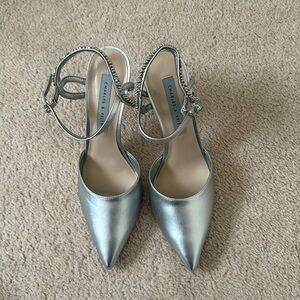 Charles Keith high heels silver size 37 New